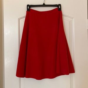 Red Mid Length Skirt